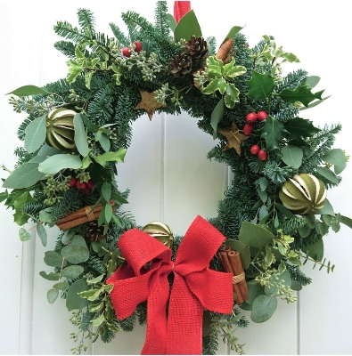 Traditional Rustic Christmas Door Wreath