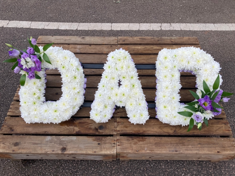 Funeral Letters with Floral Embellishment