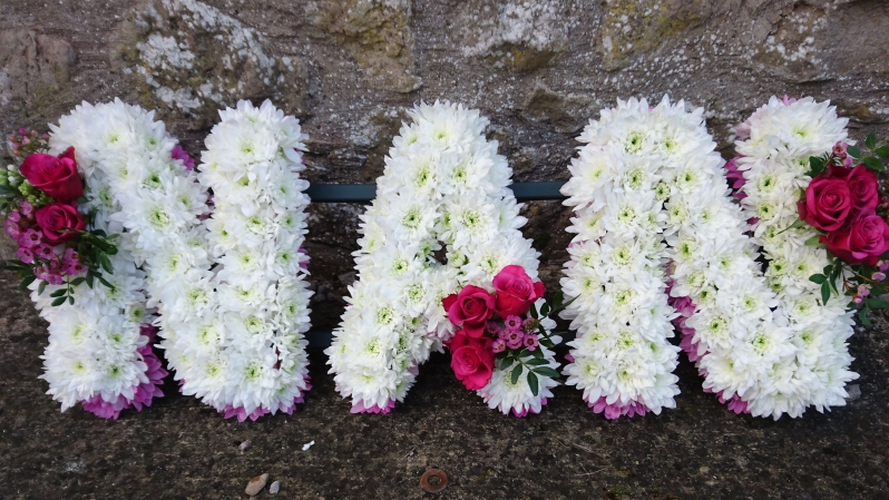 Funeral Letters with Floral Embellishment