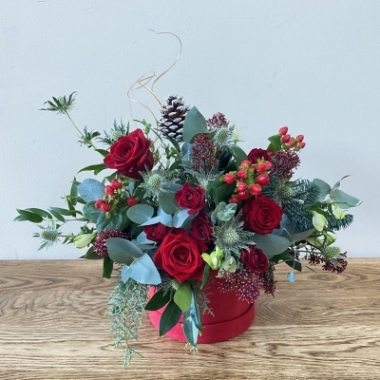 Festive Hat Box Flowers