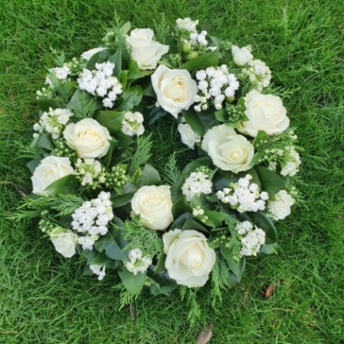 Classic White Funeral Wreath