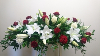 Lily and Rose Coffin Spray